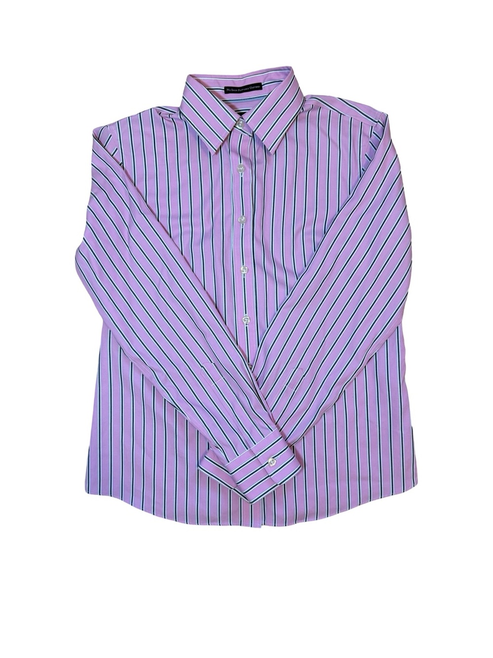 Lands' End Lavender Stripe Button-Down Shirt